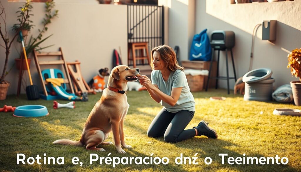 Rotina de treinamento canino
