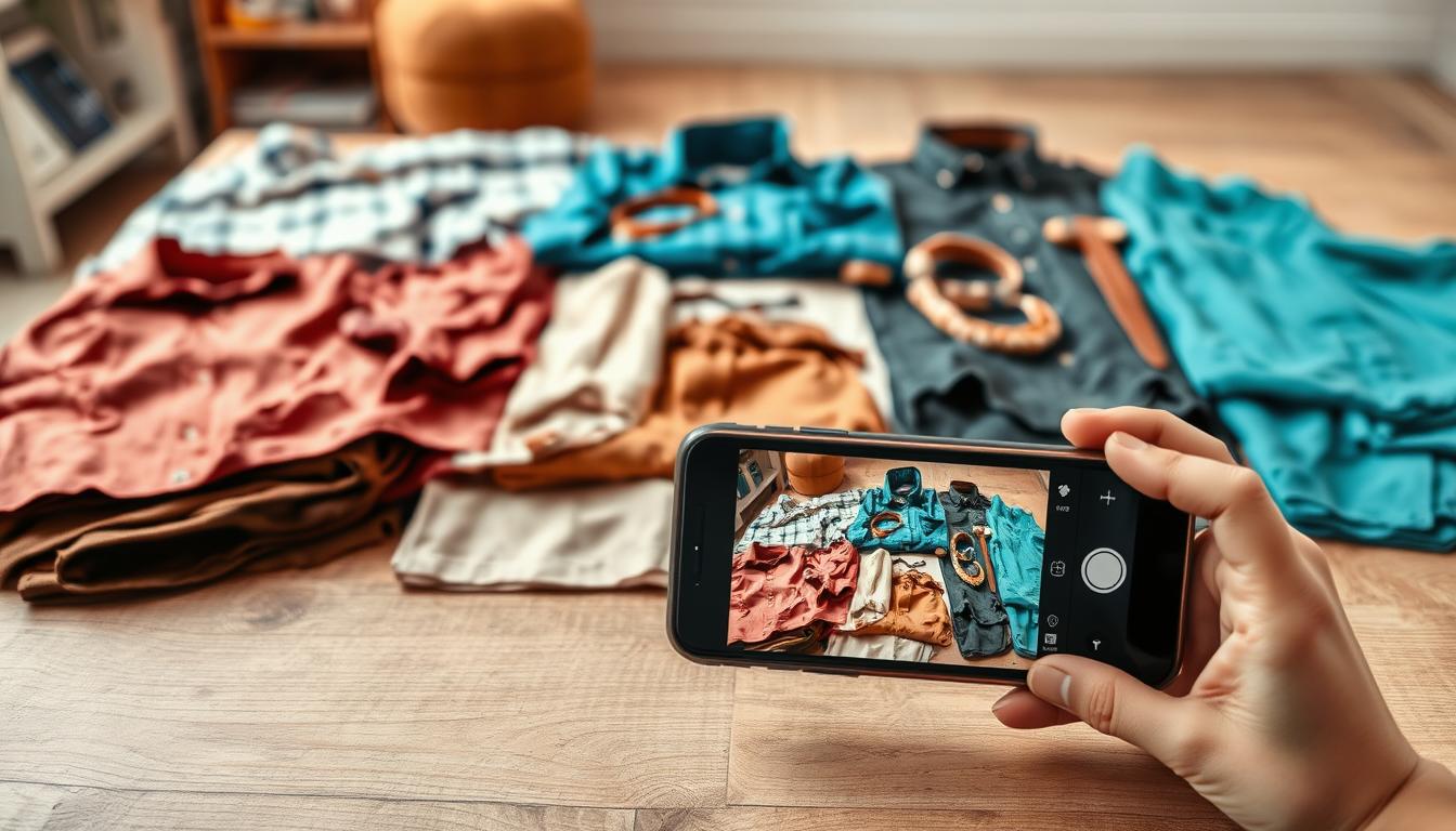 photograph clothes with phone